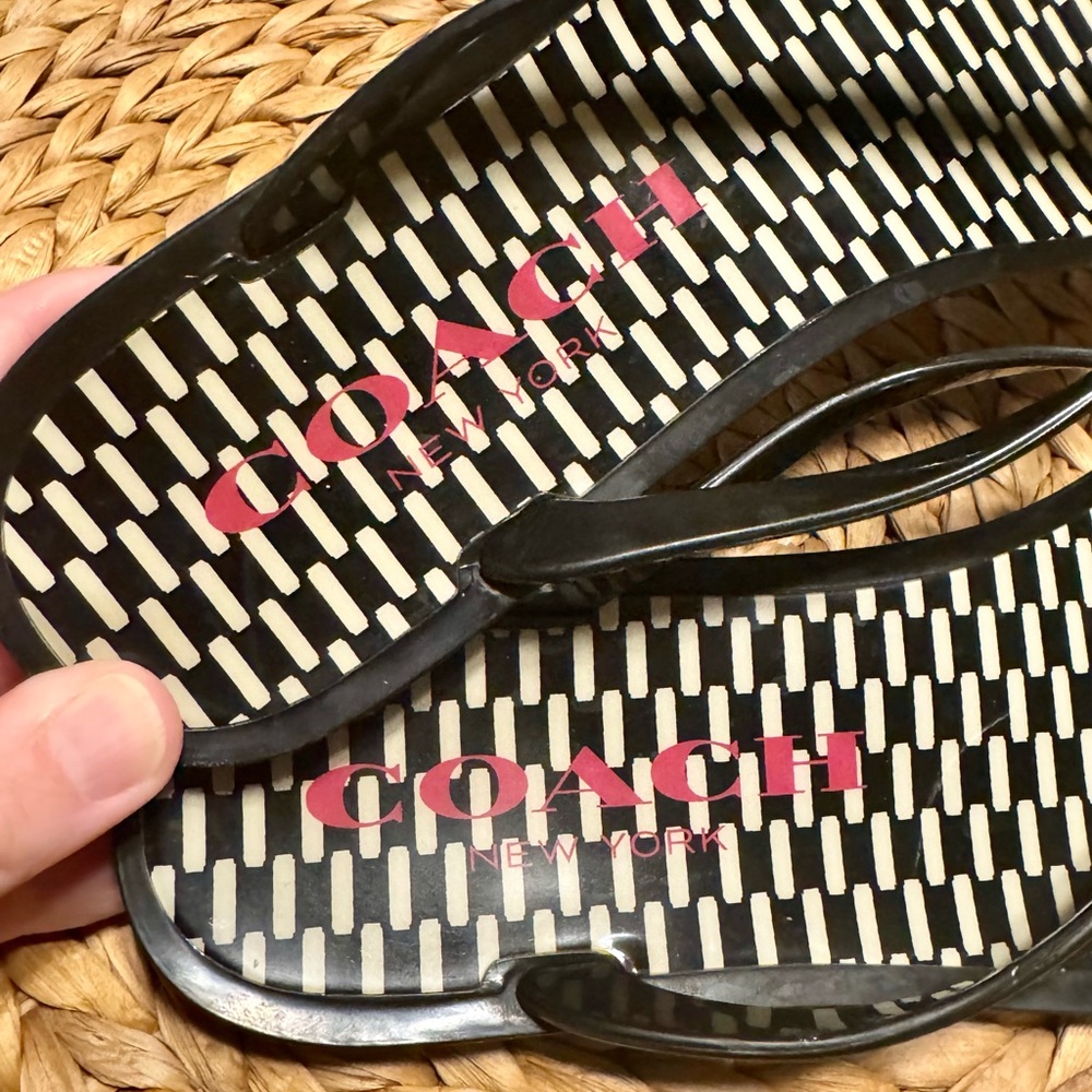 Coach Black and Gold Sandals - Picture 4 of 14